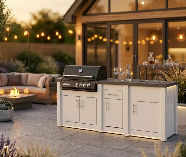 Grandpro modular outdoor kitchen with Crossray barbecue and sink